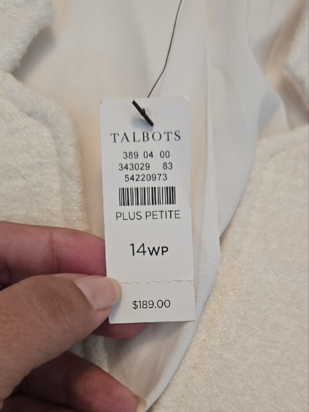 Talbots Cream Textured Two-Button Blazer - Picture 2 of 11